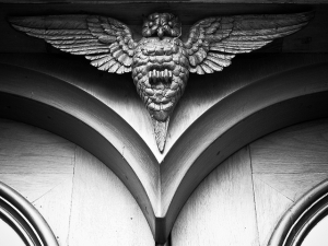 Above the Castle's Main Door Entry